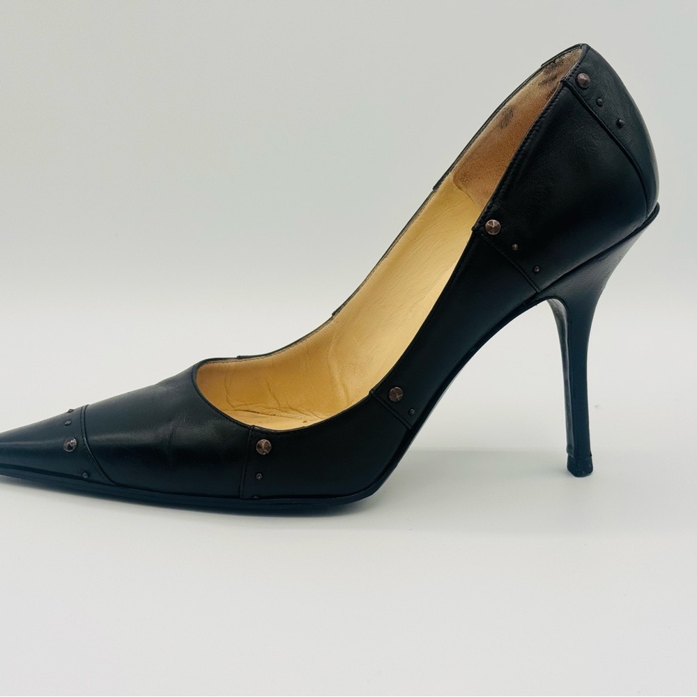 Jimmy Choo Black Leather Heels with Stiletto